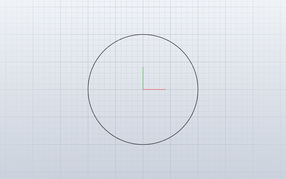 A circle of radius 20 drawn from x = 20 cos(t), y = 20 sin(t)