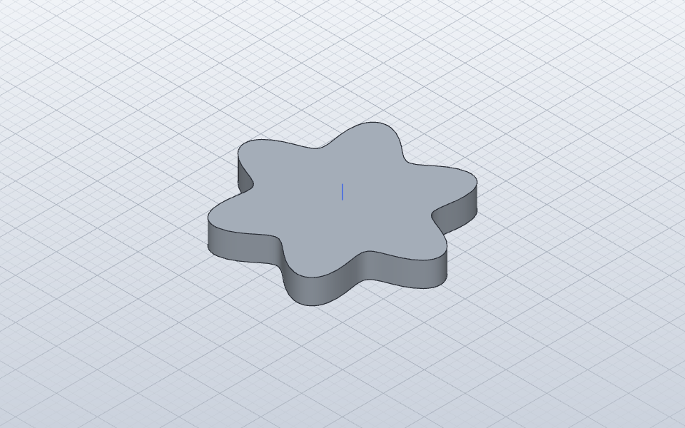 The flower curve extruded 6 mm into a solid